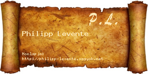 Philipp Levente névjegykártya